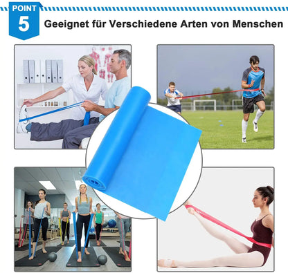 Professional Resistance Bands Set - 3 Elastic Fitness Tapes for Yoga, Pilates, Crossfit, and Strength Training